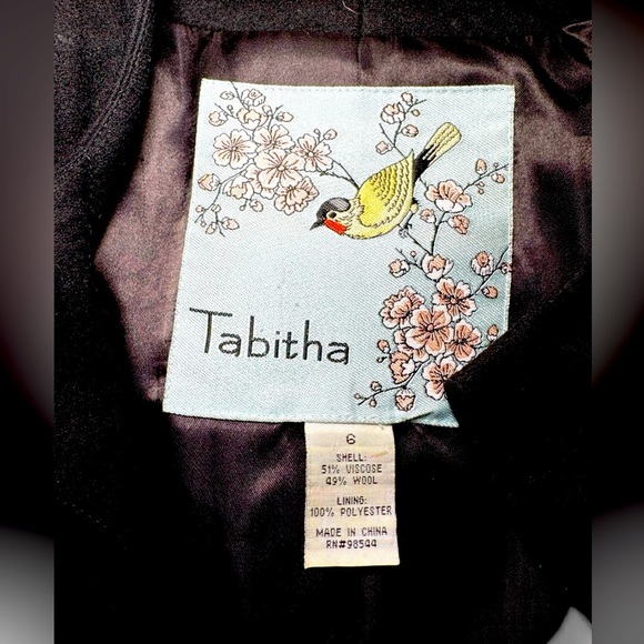 Tabitha  Women's Anthropologie Black Ruffle Short  Jacket Blazer Wool Blend Sz 6 - Picture 3 of 7